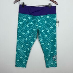 NWT Disney The Little Mermaid Ariel Pattern Yoga Capris